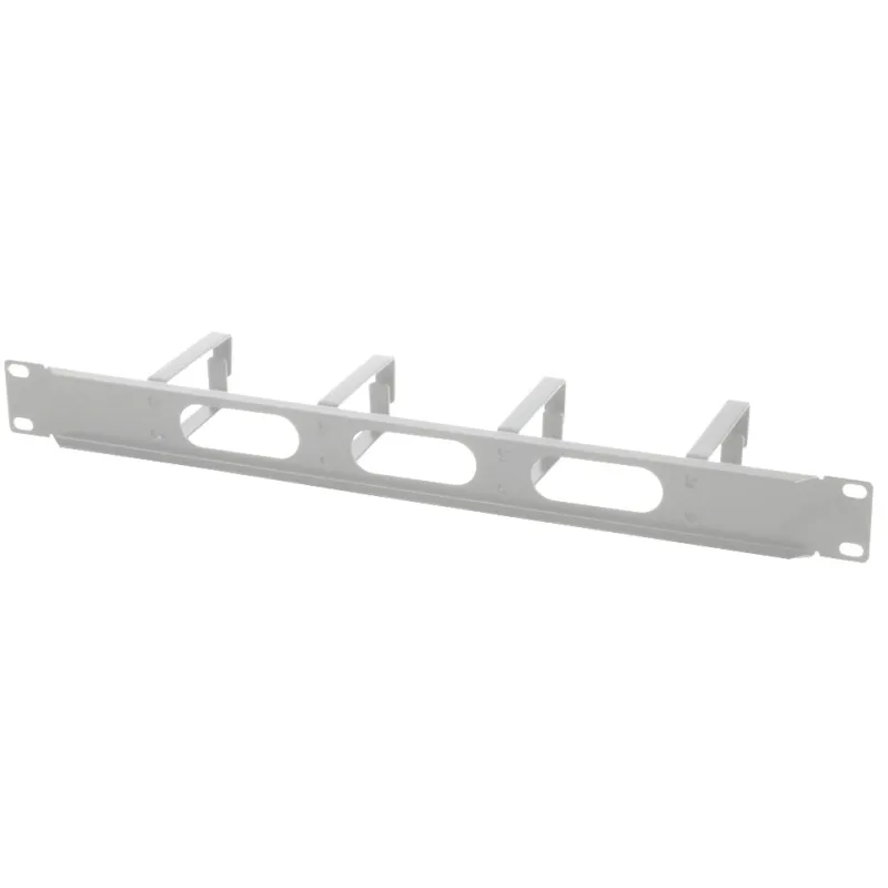 Pannello Passacavi 4 Anelli Lunghi 3 Fori 1U Grigio