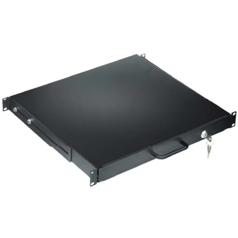 Cassetto Porta Tastiera 1U per Armadi Rack 19'' con Serratura Nero