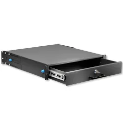 Cassetto Porta Tastiera 2U per Armadi Rack 19'' con Serratura Nero