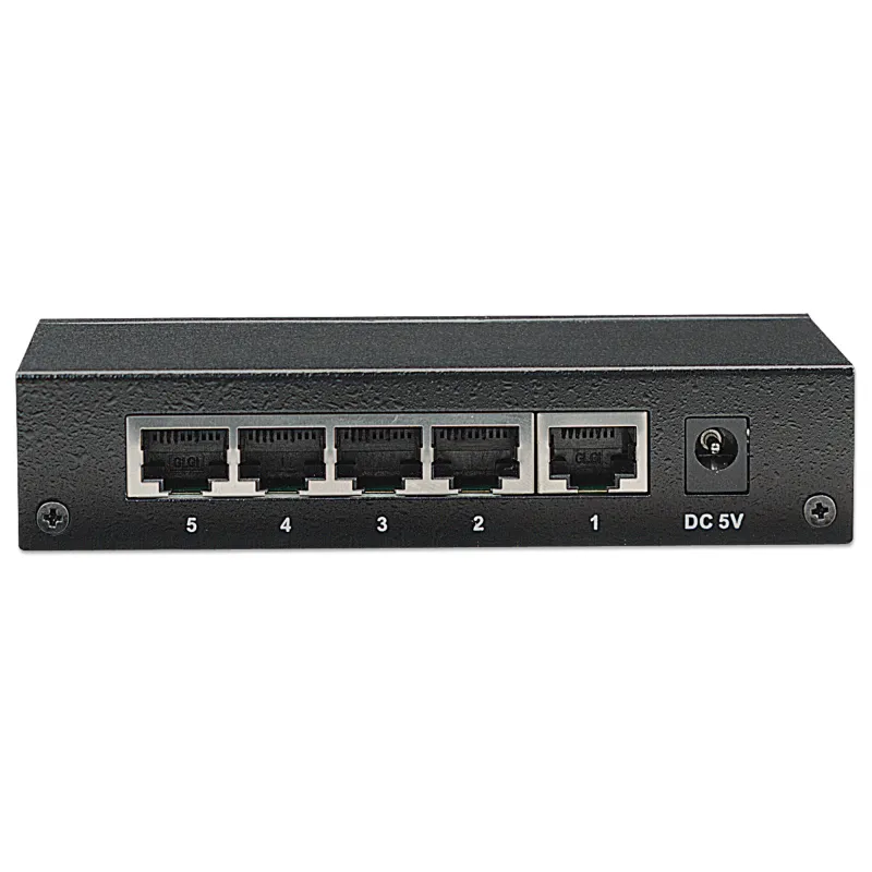 Switch Hub ethernet 10/100Mbps 5 porte desktop in metallo