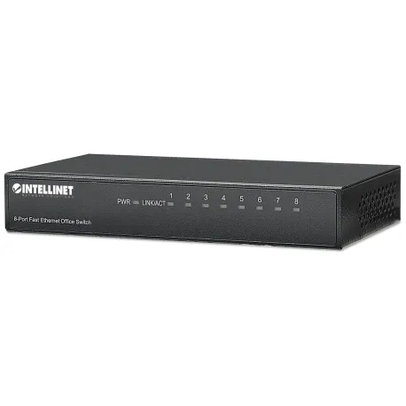 Switch Hub Ethernet 10/100Mbps 8 Porte Desktop in Metallo