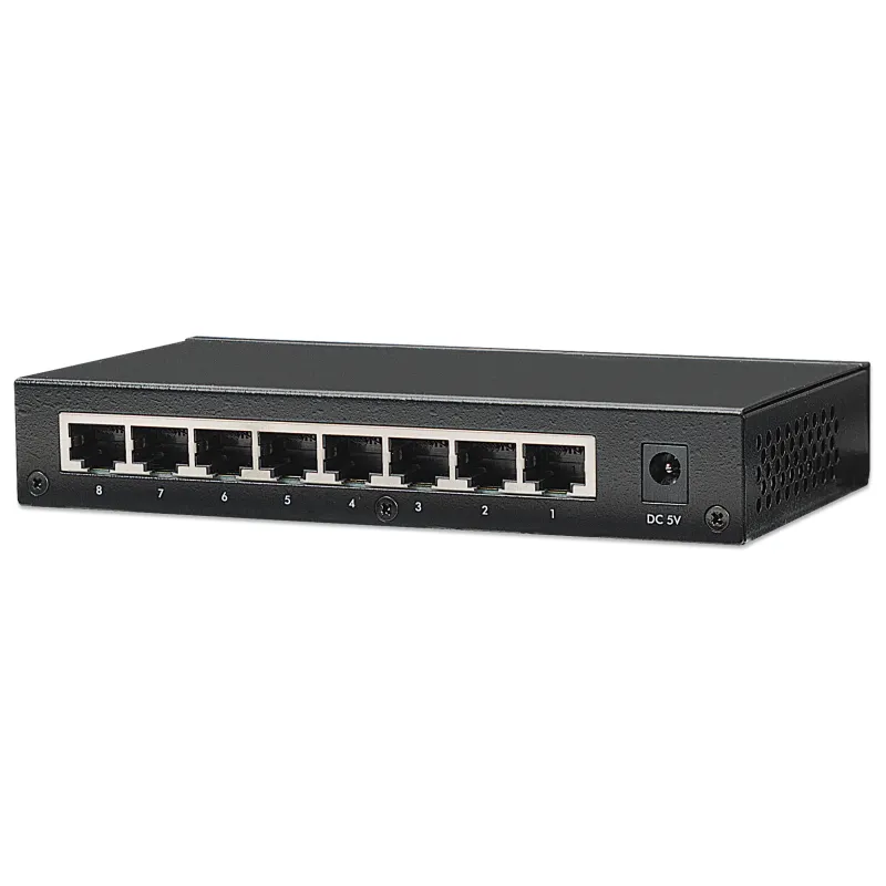 Switch Hub Ethernet 10/100Mbps 8 Porte Desktop in Metallo