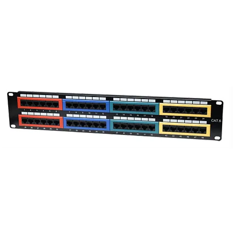 Pannello Patch UTP 48 Porte Cat.6 Codifica Colorata