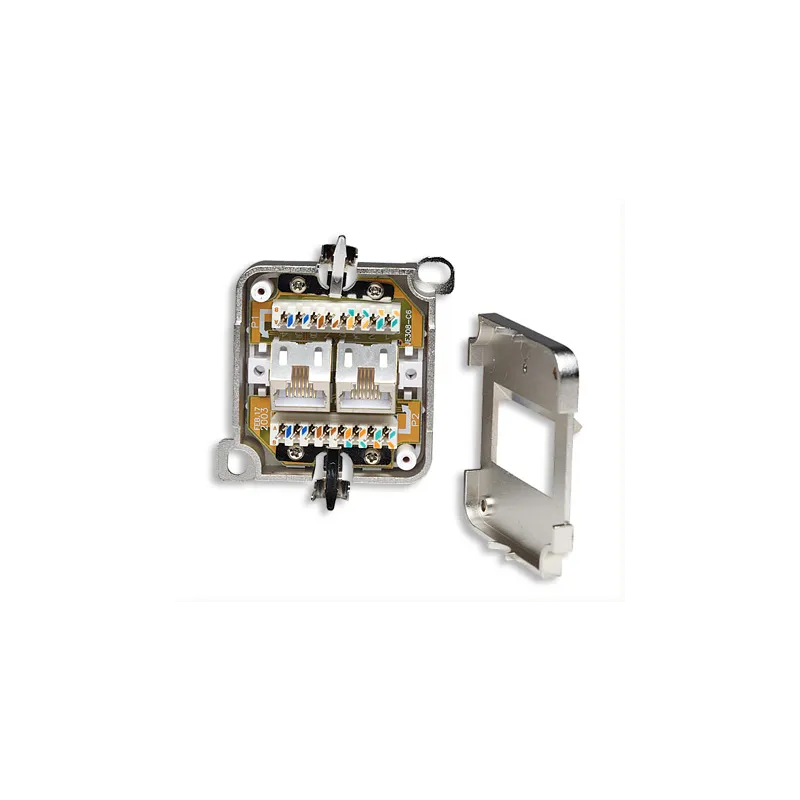 Presa a muro RJ45 Cat 6 esterna 2 porte, FTP, colore bianco