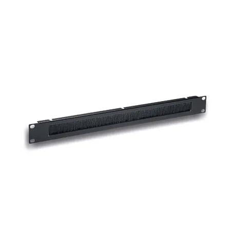Pannello Passacavi 1U Forato con Spazzola Nero