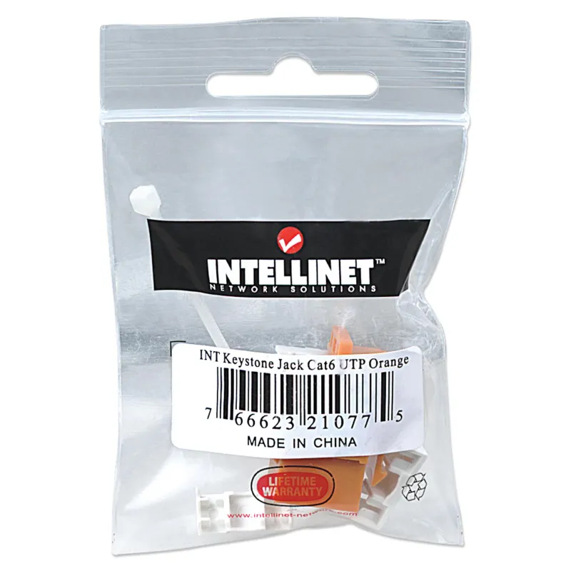 Frutto Keystone RJ45 Cat.6 UTP non schermato Arancione