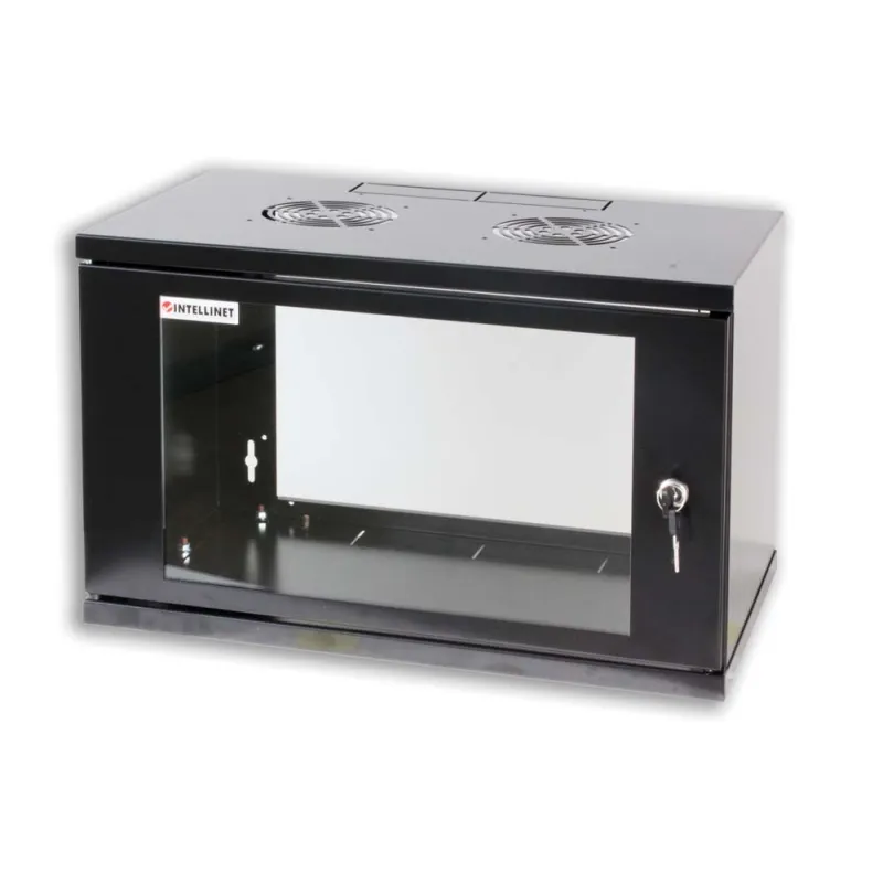 Armadio Rack 19'' a muro 10 unit&agrave; prof. 400 Nero Assemblato