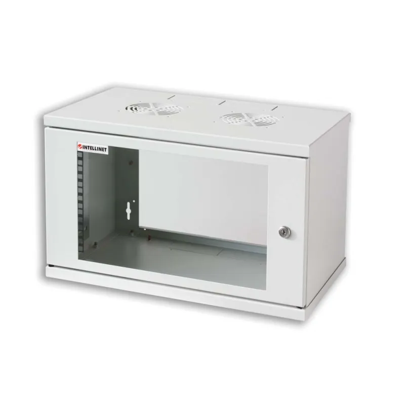 Armadio Rack 19'' a muro 10 unit&agrave; prof. 400 Grigio Assemblato