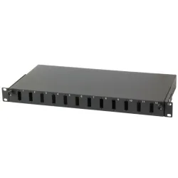 Cassetto Rack 19'' Fibra Ottica 12 porte SC Duplex Nero