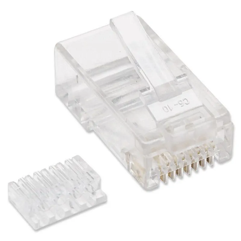 Confezione 100 Plug RJ45 UTP per Cavo Rigido Cat.6