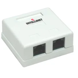 Presa a Muro con 2 Frutti RJ45 Cat. 5E UTP Beige