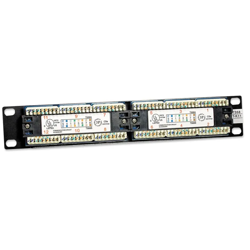 Pannello Patch 12 Porte, 10'', 1U, CAT5E UTP