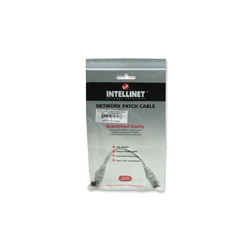 Cavo di rete Patch CCA Cat. 5e Bianco UTP 0,5 mt