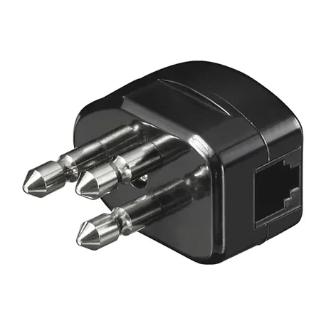Spina tripolare con RJ11 Nera