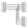 Accoppiatore telefonico duplex 6P4C M a 2x 6P4C F