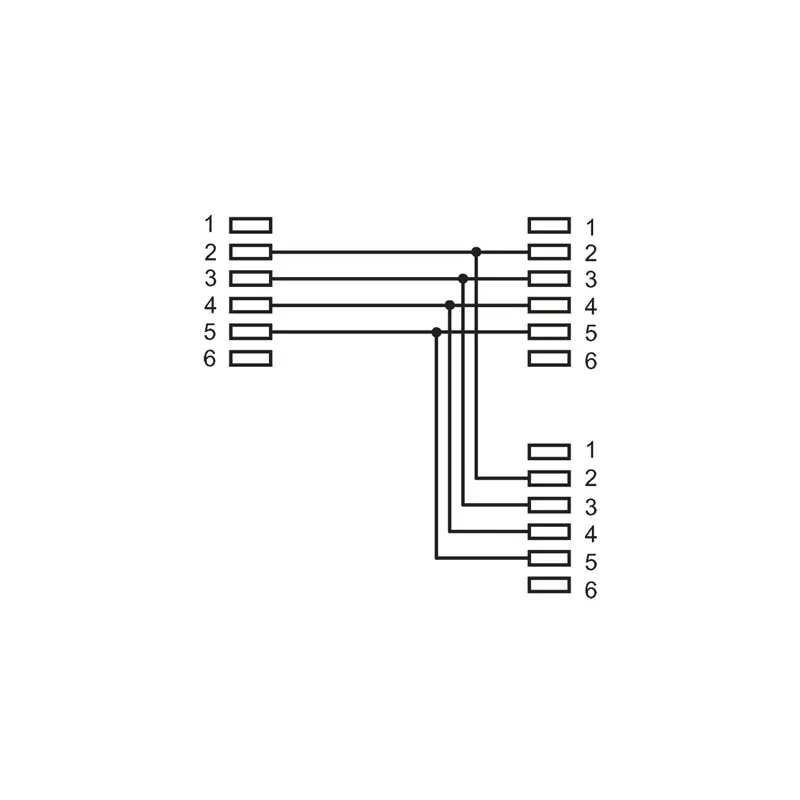 Accoppiatore telefonico duplex 6P4C M a 2x 6P4C F