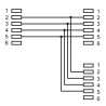 Accoppiatore telefonico duplex 6P4C F a 2x 6P4C F