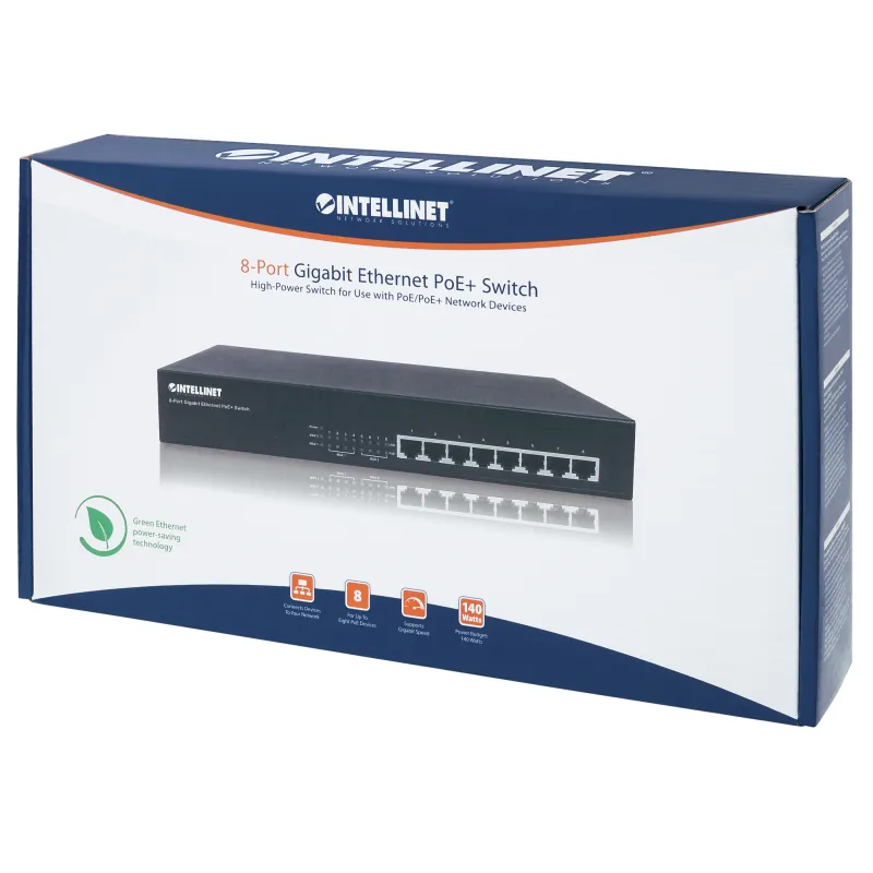 Switch 8 porte Gigabit PoE+