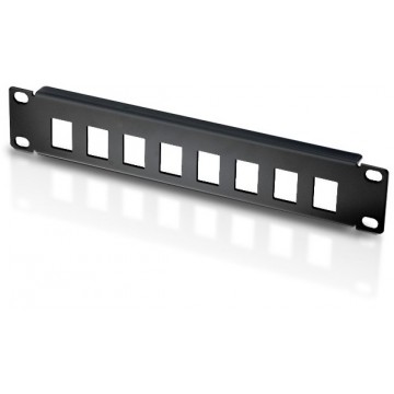 Pannello Patch 10'' 1 HE 8 posti per Frutti Keystone Nero