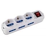Multipresa 6 Posti Italiana Bipasso / 3 Schuko con Interruttore