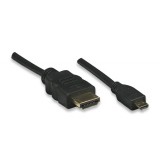 Cavo HDMI Highspeed con Ethernet Channel 1.4 A M/ Micro D M, 1,0 m