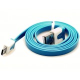 Cavo Flat USB AM a Micro USB M Azzurro 1m