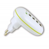 Caricatore USB 4 porte 2,5A Smartphone/Tablet Bianco