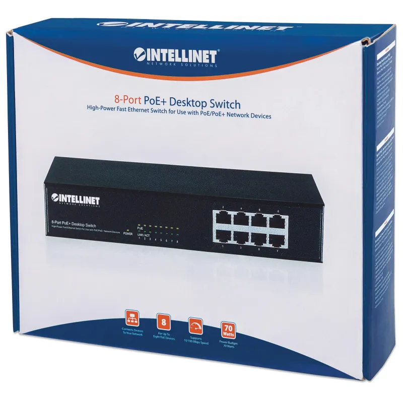 Switch PoE+ 8 Porte, Desktop / Rack