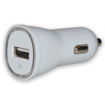 Caricatore da Auto 1p USB con uscita 5V / 1Ah Bianco