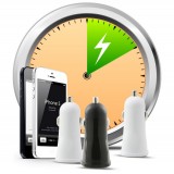 Caricatore da Auto 2p USB 5V 1A&2.1A Bianco