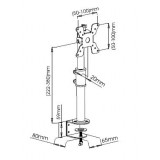 Supporto da Scrivania per Monitor 13-30'' Braccio Corto Inclinabile