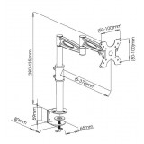 Supporto da scrivania per Monitor 13-27'' braccio lungo inclinabile