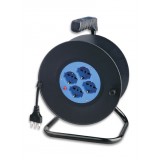 Avvolgicavo 4 prese bipasso/schuko 25 mt