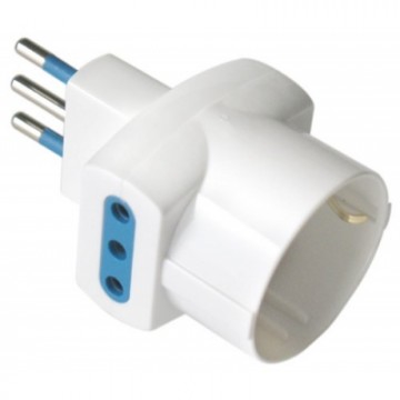 Adattatore Triplo Schuko Spina 2P+T Prese 2P+T 10A