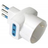 Adattatore Triplo Schuko Spina 2P+T Prese 2P+T 10A