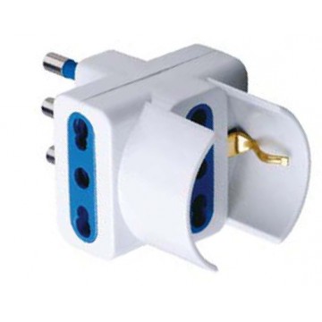 Adattatore Triplo Schuko Spina 2P+T Presa 2P+T 16A 