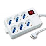 Multipresa 6 Posti Italiana Bipasso / Schuko Angolata