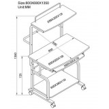 Scrivania per Computer Compatta Multifunzione, Nero Lucido