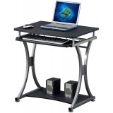 Scrivania per PC Compatta con Cassetto Estraibile, Nero Grafite