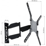 Supporto a Muro Ultra Slim per TV LED LCD 23-55'' Full Motion Nero