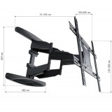 Supporto a Muro Ultra Slim per TV LED LCD 40-80'' Full Motion Nero