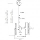Supporto Telescopico Universale a Soffitto per TV LED LCD 32-55''