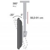 Supporto Telescopico Universale a Soffitto per 2 TV LED LCD 32-55''