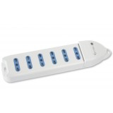 Multipresa 6 Posti Italiana Bipasso Senza Cavo Bianco