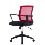 Sedia per Ufficio con Schienale Medio Nero/Bordeaux