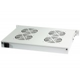 Gruppo 4 Ventole 1U per Rack 19'' con Termostato LED Grigio