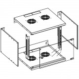 Armadio Rack 19'' a Muro 6U prof. 450 Nero Assemblato