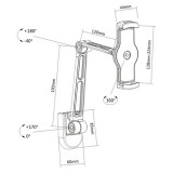 Supporto Estensibile per Tablet e i-Pad 4.7''-12.9'' da Muro o Sottopensile