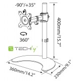 Supporto da scrivania per 1 Monitor LCD 13-27'' con base h.400mm