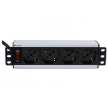 Multipresa universale 4 posti rack 10'' con interruttore